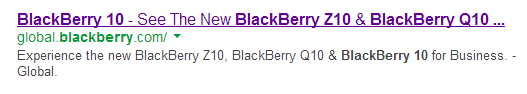 Blackberry Meta Description Tag
