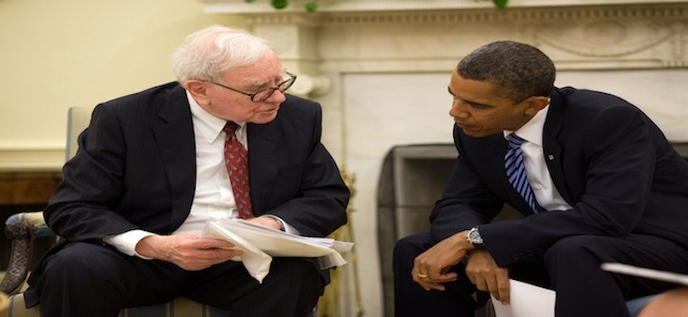President Barack Obama and Warren Buffett in the Oval Office July 14 2010