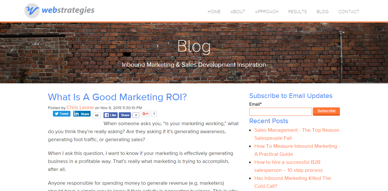 What is a good marketing ROI Article