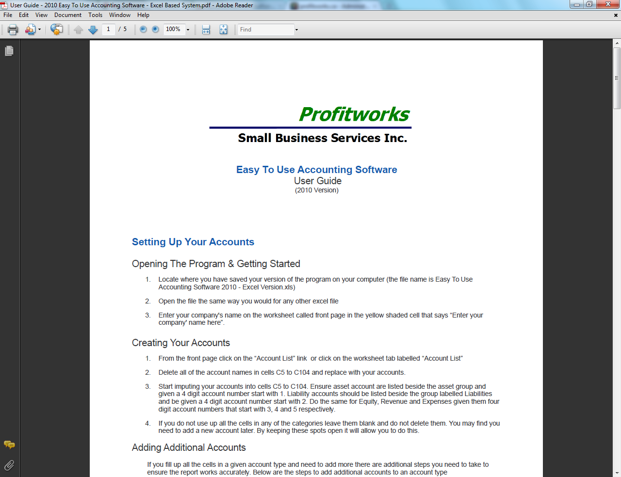 Easy To Use Accounting Software Manual