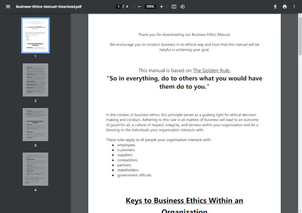 Free Business Ethics Manual Download